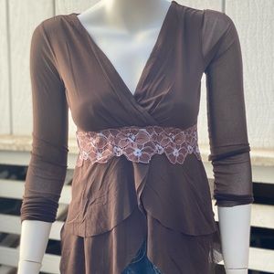 Weston Wear Brown Long Sleeve Blouse